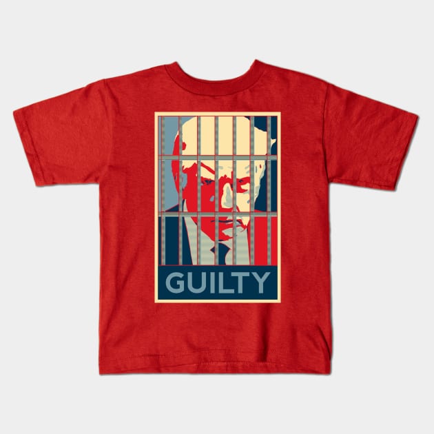 Trump mug shot Guilty Obama HOPE poster style Kids T-Shirt by MononcGeek